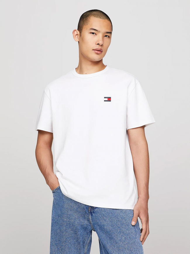 T-shirt regular uni badge blanc homme - Tommy Jeans