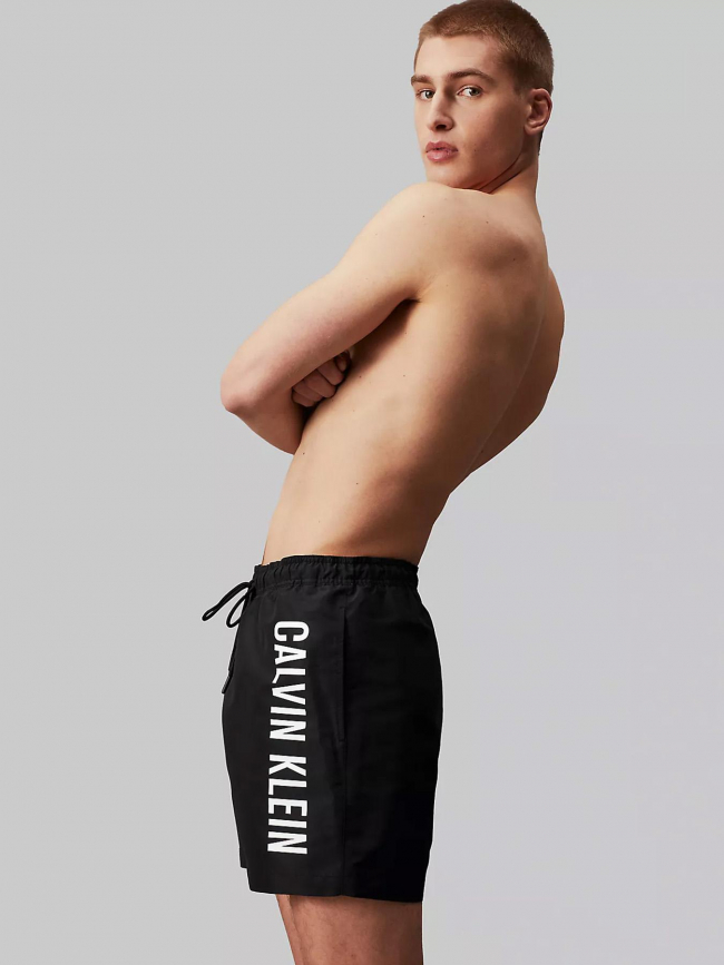 Short de bain medium drawstring noir homme - Calvin Klein