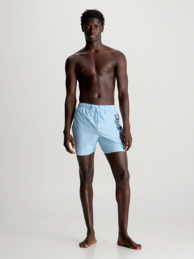 Short de bain medium drawstring bleu ciel homme - Calvin Klein