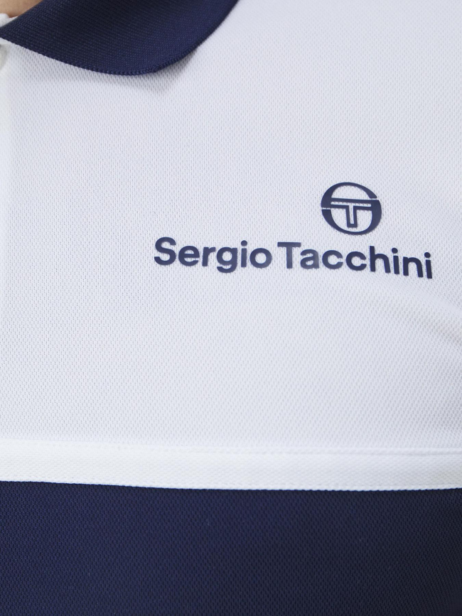 Polo mc elfetta blanc bleu vert homme - Sergio Tacchini