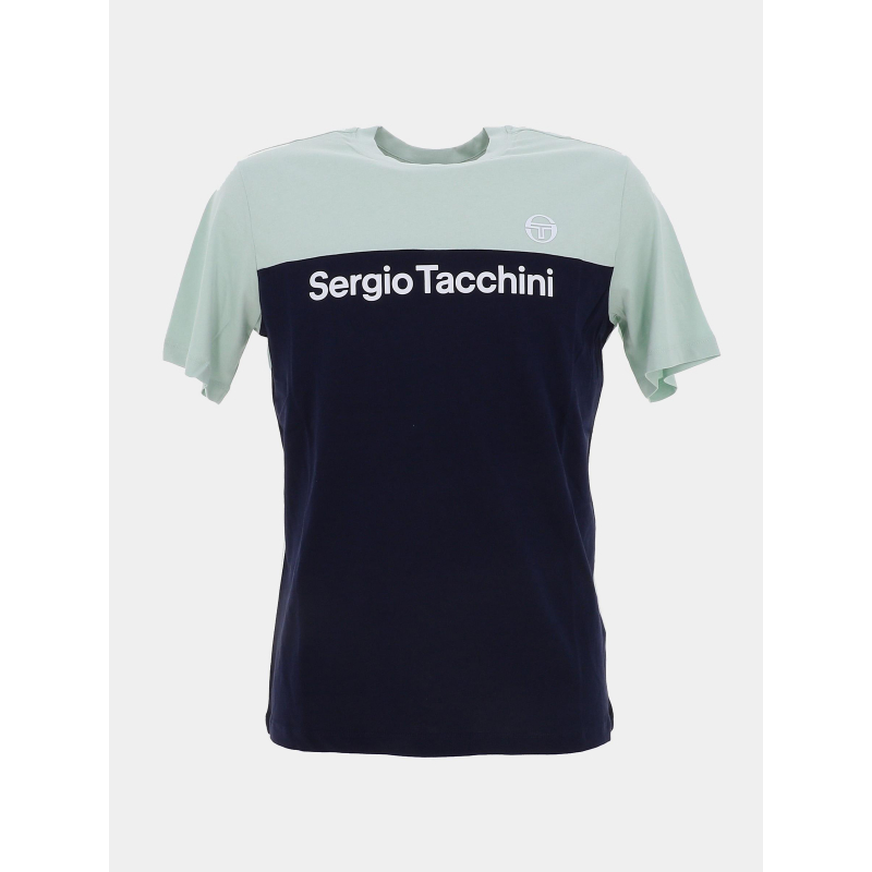 T-shirt grave co bicolore vert bleu homme - Sergio Tacchini