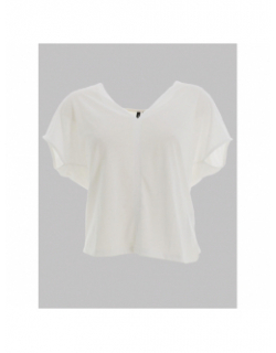 Top col v joy linnen blanc femme - Vero Moda