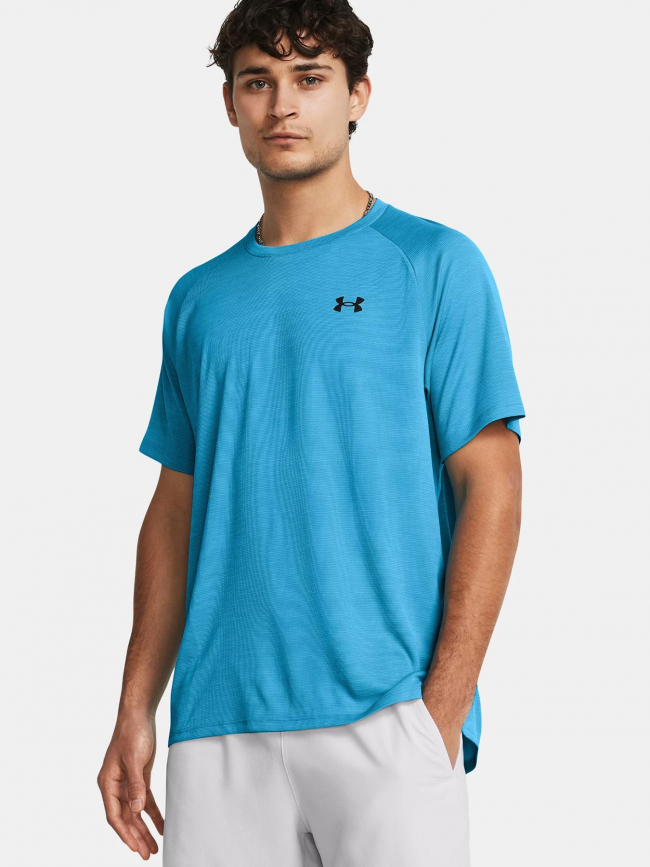 T-shirt uni tech texturé bleu homme - Under Armour