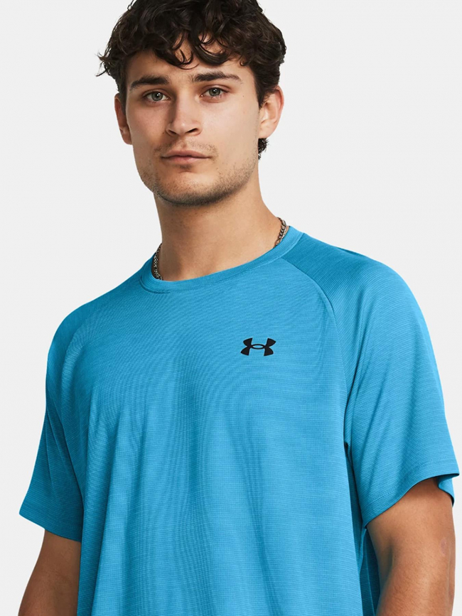 T-shirt uni tech texturé bleu homme - Under Armour