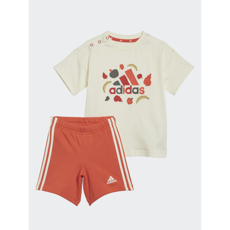 Ensemble short + t-shirt fruit logo beige gris enfant - Adidas