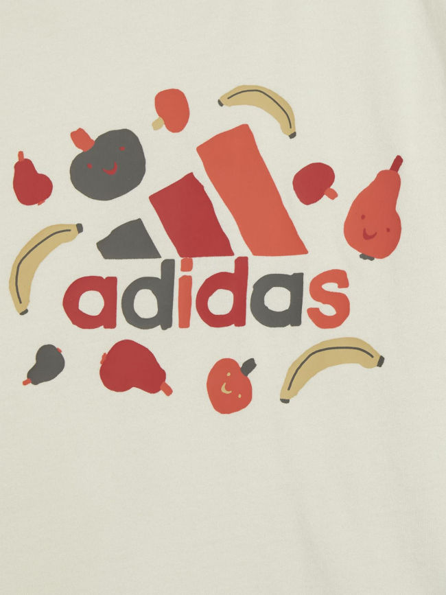 Ensemble short + t-shirt fruit logo beige gris enfant - Adidas