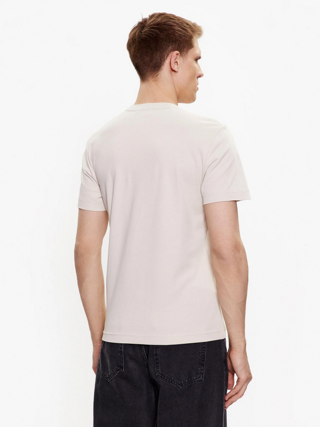 T-shirt micro logo interlock beige homme - Calvin Klein