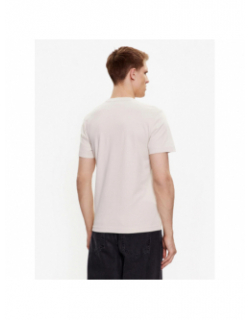 T-shirt micro logo interlock beige homme - Calvin Klein