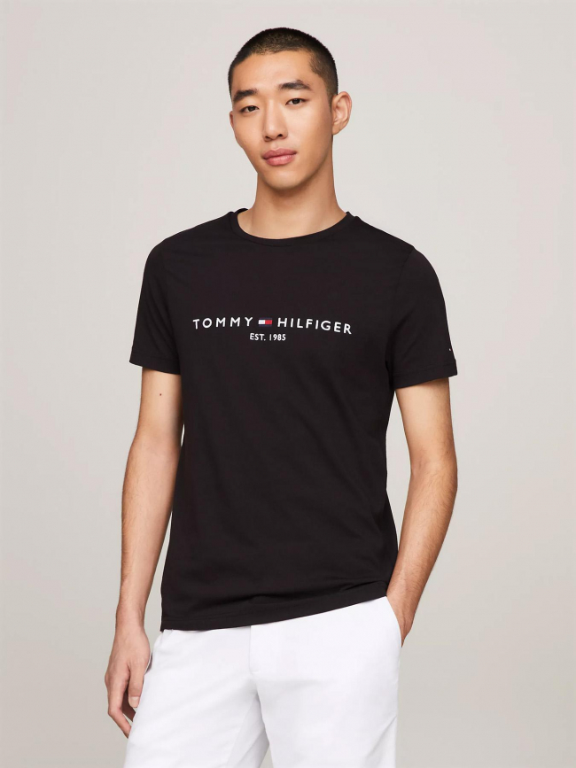 T-shirt core tommy logo noir homme - Tommy Hilfiger