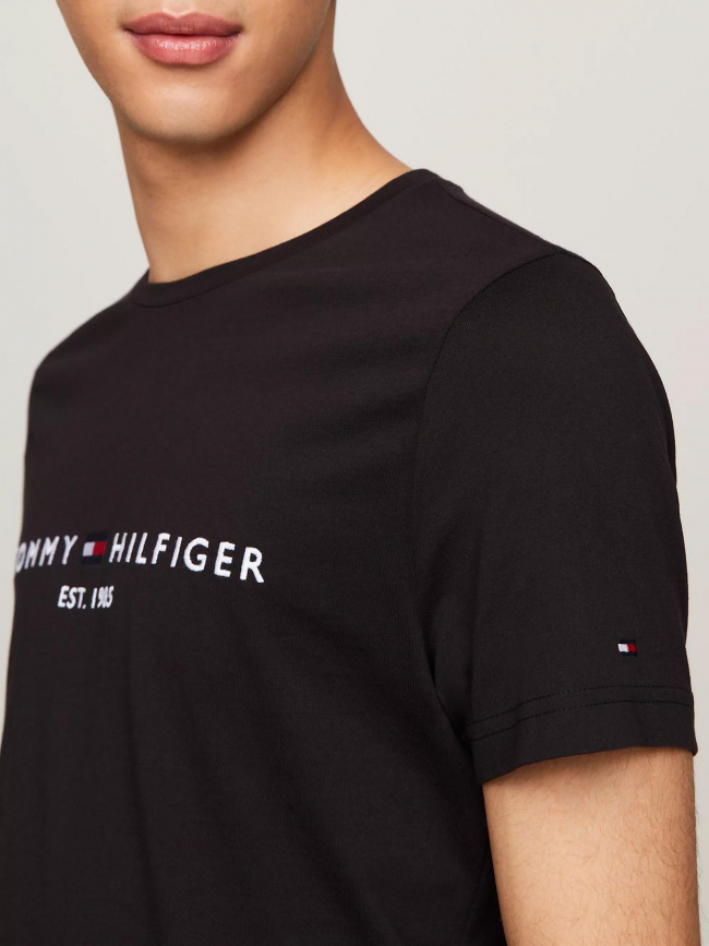 T-shirt core tommy logo noir homme - Tommy Hilfiger