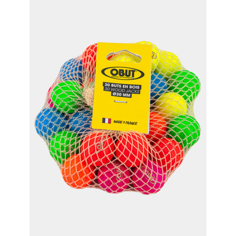 Lot de 30 buts en bois multicolore - Obut