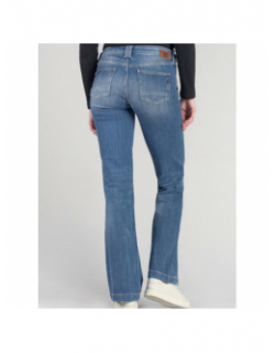 Jean flare ceinture bleu femme - Le Temps Des Cerises