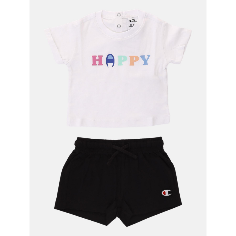 Ensemble t-shirt short happy blanc noir bébé - Champion