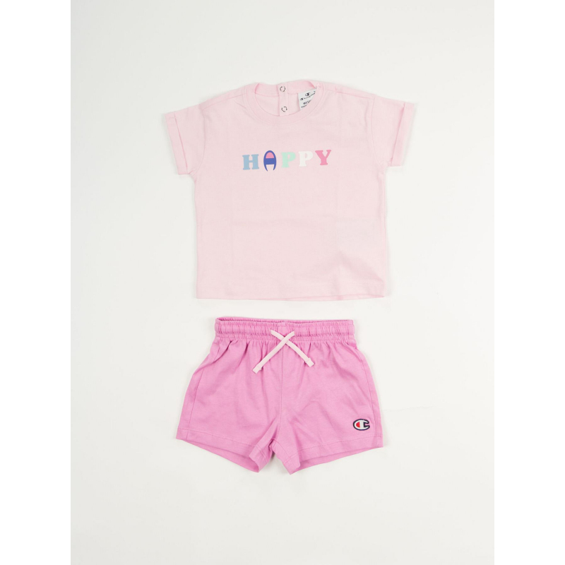 Ensemble t-shirt short happy rose bébé - Champion