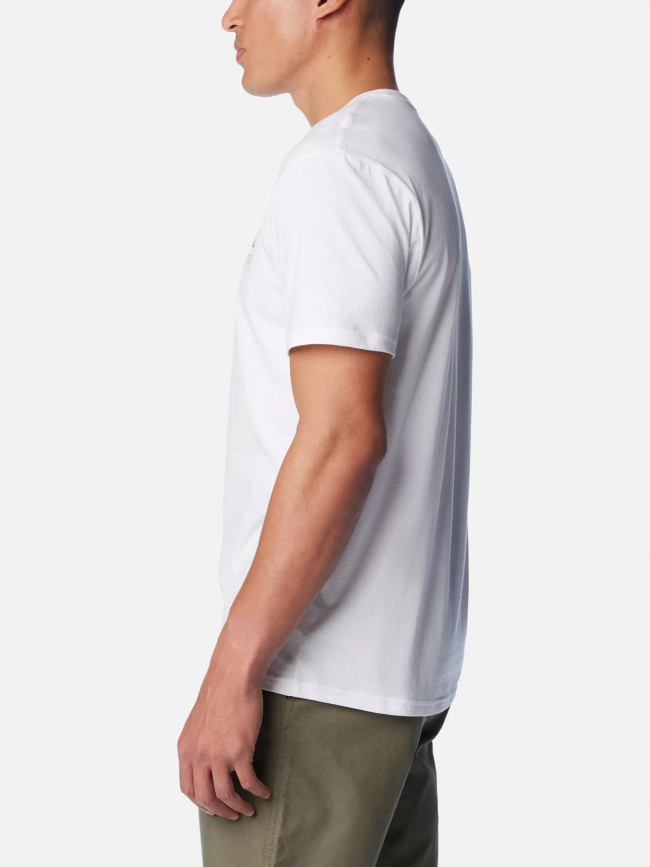 T-shirt basic logo blanc homme - Columbia