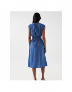 Robe midi light denim bleu femme - Salsa