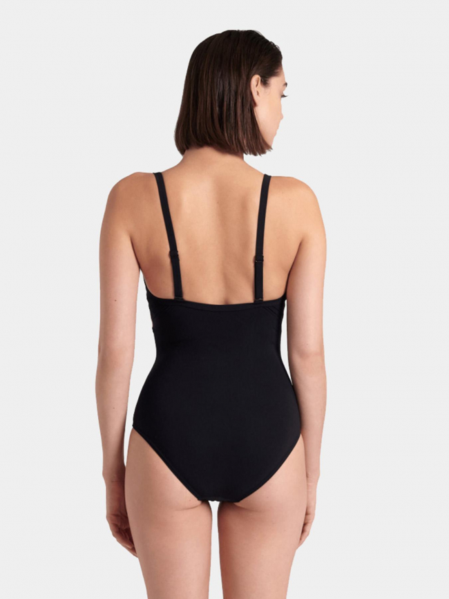 Maillot de bain une pièce bodylift imprimé noir femme - Arena