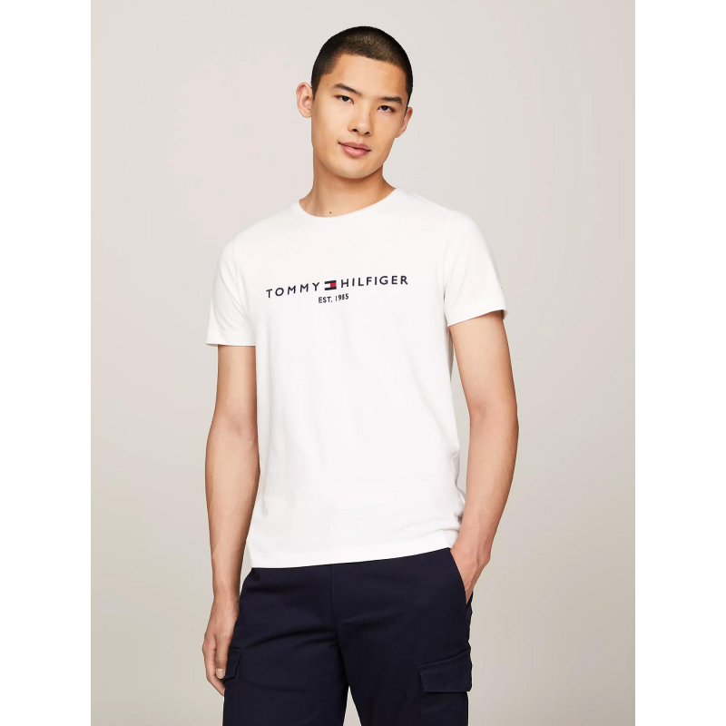 T-shirt uni logo core blanc homme - Tommy Hilfiger