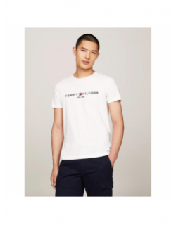 T-shirt uni logo core blanc homme - Tommy Hilfiger