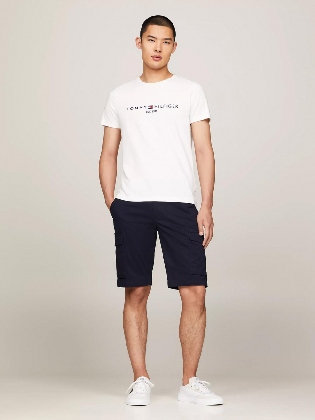 T-shirt uni logo core blanc homme - Tommy Hilfiger