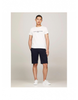 T-shirt uni logo core blanc homme - Tommy Hilfiger