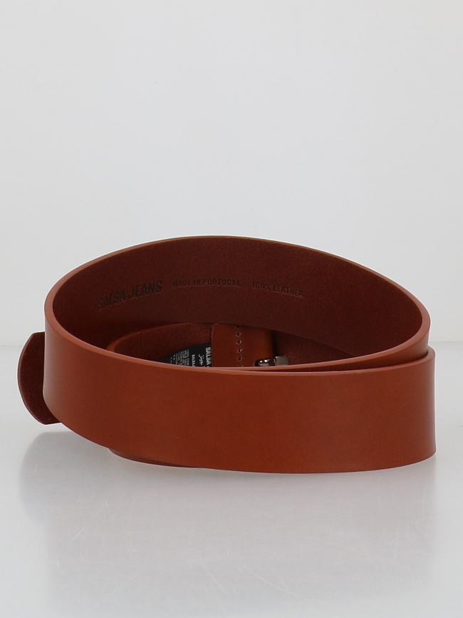 Ceinture en cuir basic large marron femme - Salsa