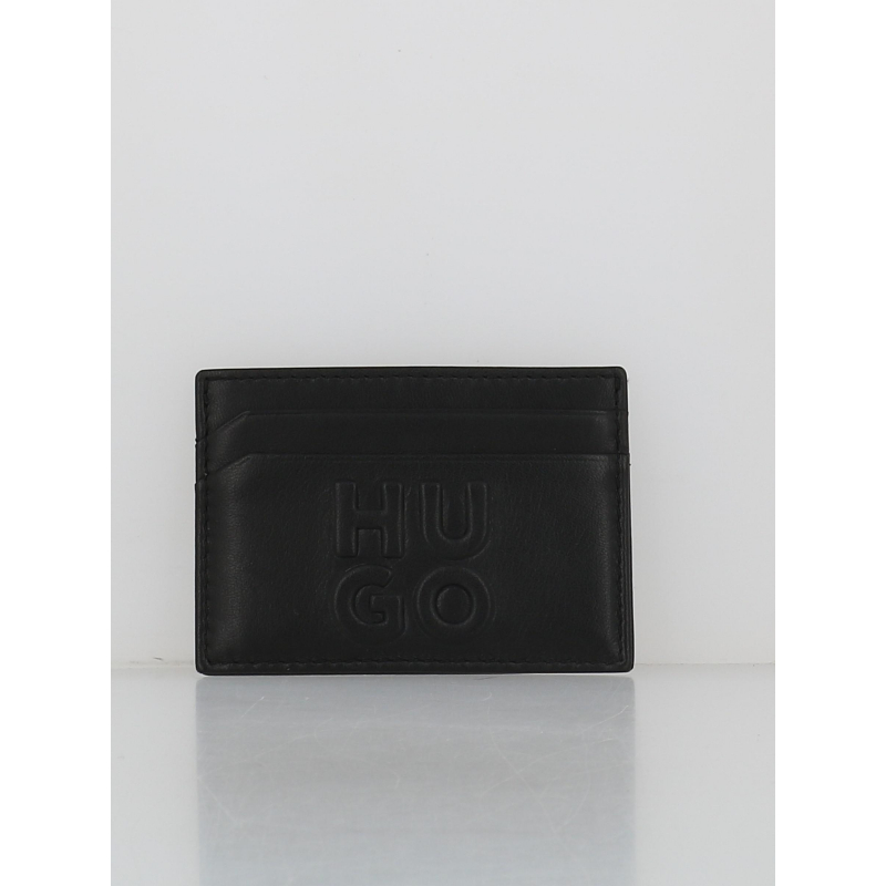 Porte-cartes en cuir noir homme - Hugo