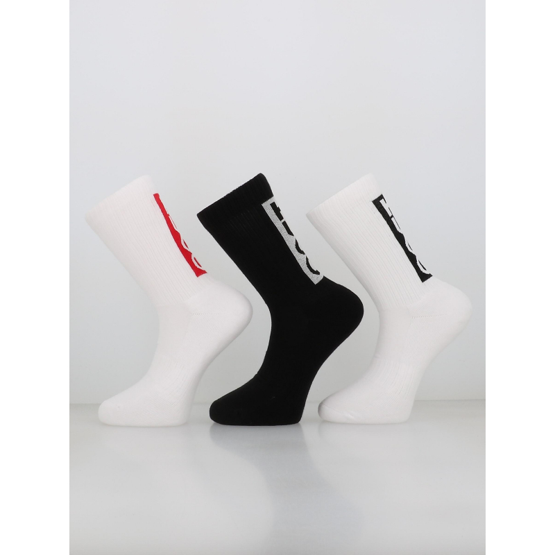 3 paires de chaussettes hautes blanc noir - Hugo