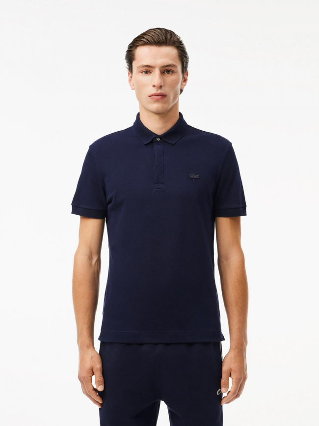 Polo uni regular fit bleu marine homme - Lacoste