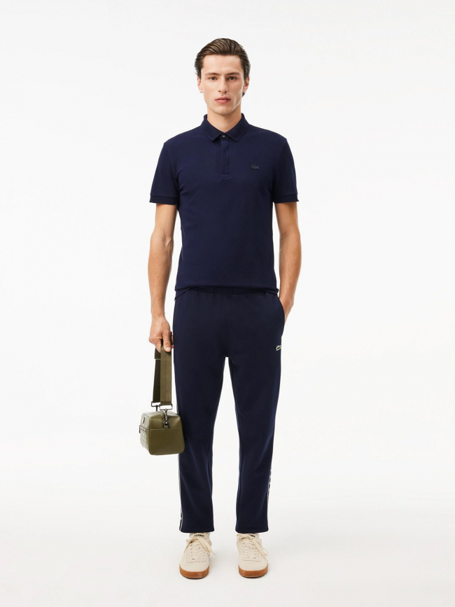 Polo uni regular fit bleu marine homme - Lacoste