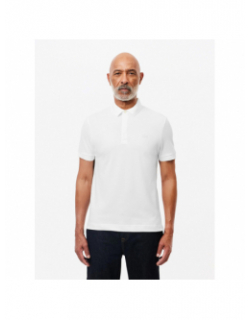 Polo uni regular fit stretch blanc homme - Lacoste