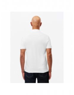 Polo uni regular fit stretch blanc homme - Lacoste