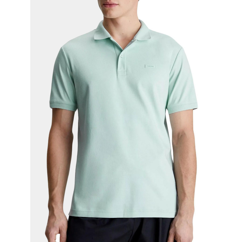 Polo uni slim touch vert homme - Calvin Klein