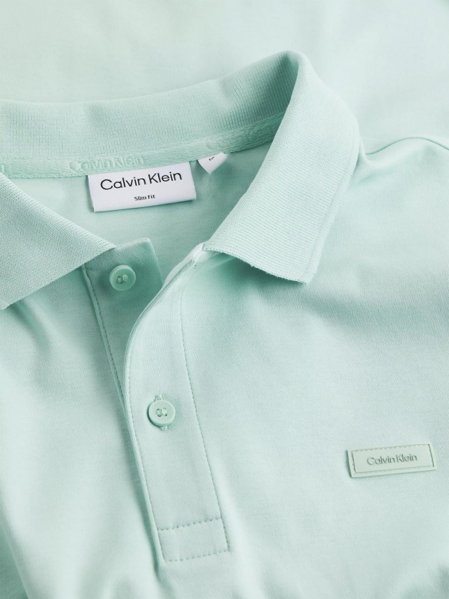 Polo uni slim touch vert homme - Calvin Klein