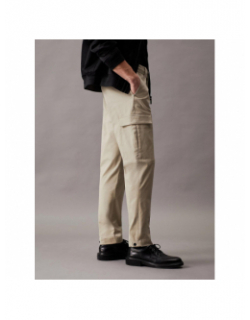 Pantalon tapered modern twill beige homme - Calvin Klein