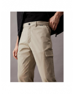 Pantalon tapered modern twill beige homme - Calvin Klein