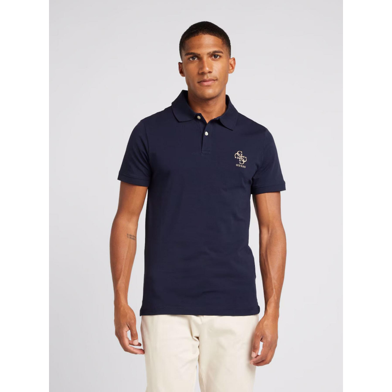 Polo extra slim fit nolan bleu marine homme - Guess