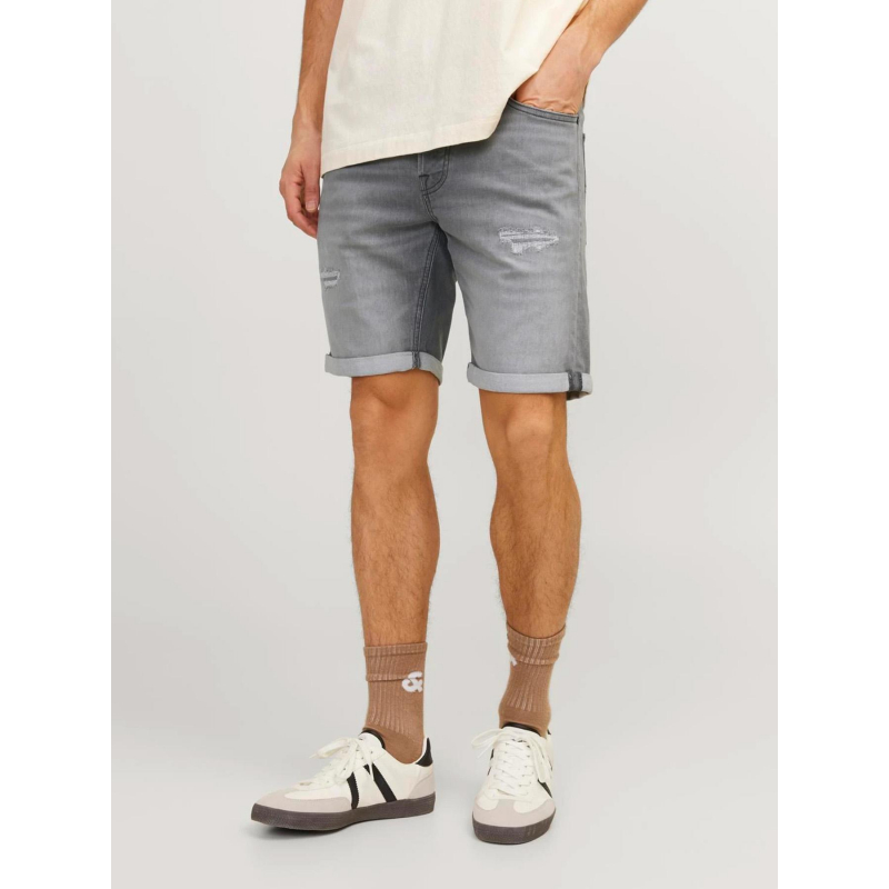 Short en jean rick icon 380 effet usé gris homme - Jack & Jones