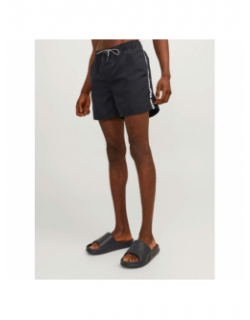 Short de bain fiji bande logo noir homme - Jack & Jones