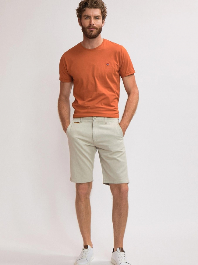 Short chino strié becool beige homme - Benson & Cherry