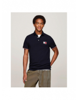 Polo uni flag x paris bleu marine homme - Tommy Hilfiger