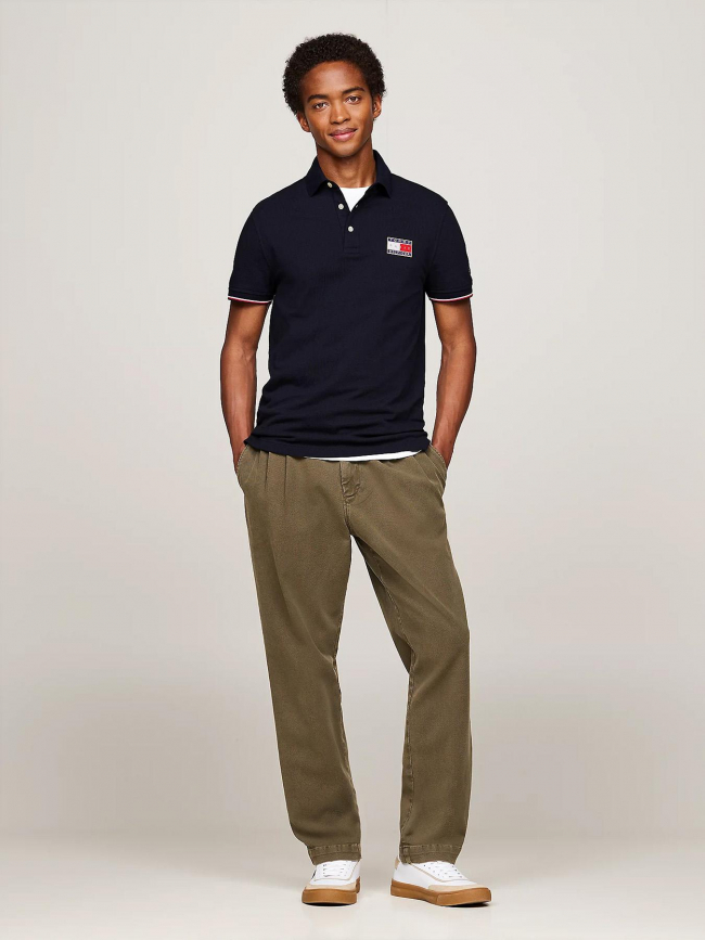 Polo uni flag x paris bleu marine homme - Tommy Hilfiger