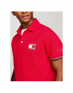 Polo uni flag x paris rouge homme - Tommy Hilfiger