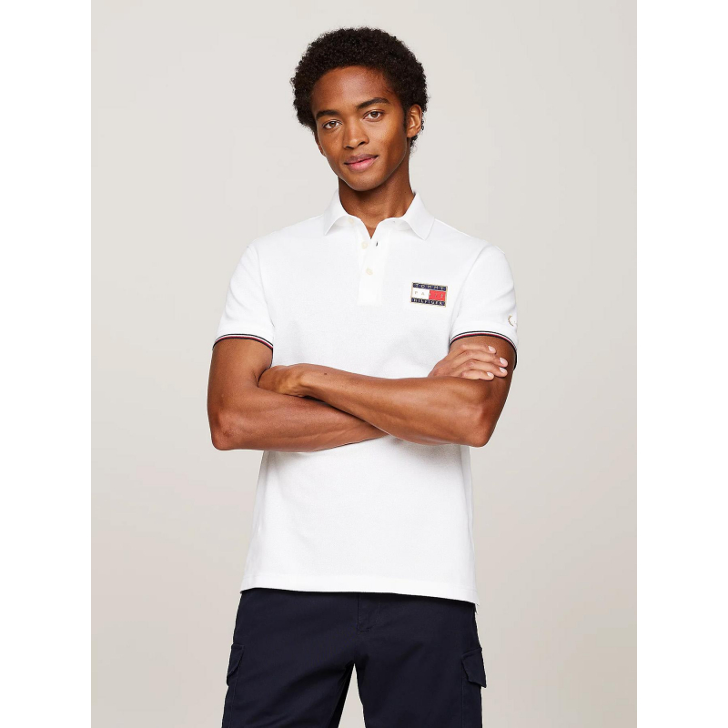 Polo uni flag x paris blanc homme - Tommy Hilfiger