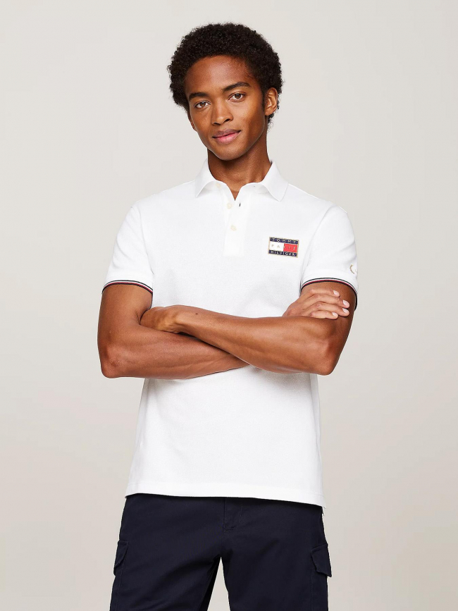 Polo uni flag x paris blanc homme - Tommy Hilfiger