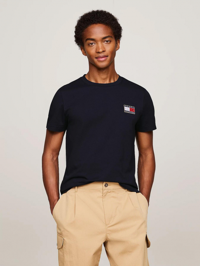 T-shirt uni flag x paris bleu marine homme - Tommy Hilfiger