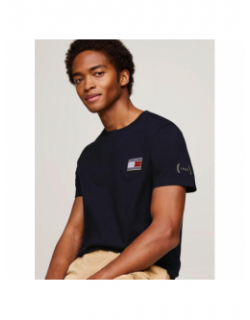 T-shirt uni flag x paris bleu marine homme - Tommy Hilfiger