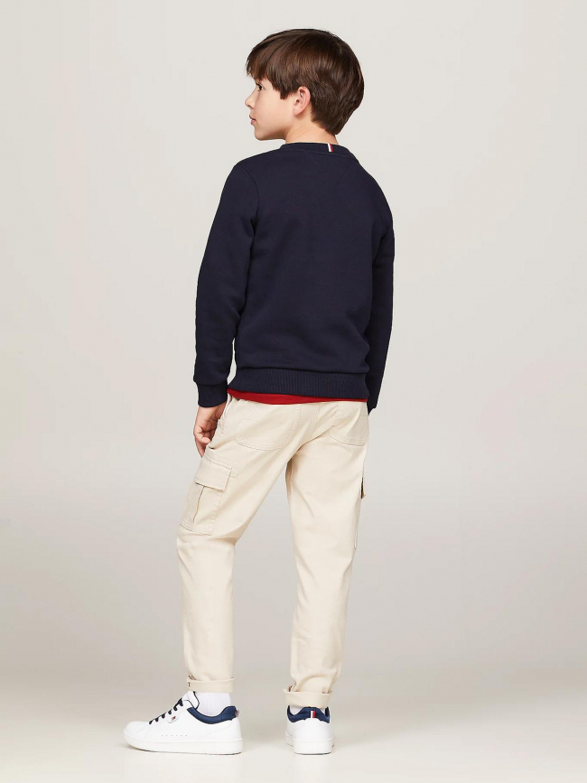 Sweat monotype flock bleu marine enfant - Tommy Hilfiger