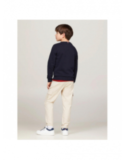 Sweat monotype flock bleu marine enfant - Tommy Hilfiger