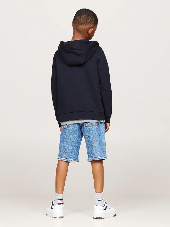 Sweat zippé à capuche essential bleu marine enfant - Tommy Hilfiger